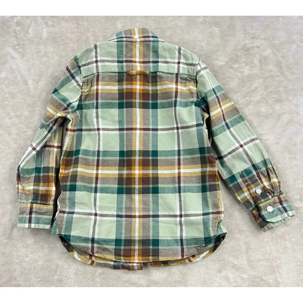 Janie and Jack Toddler Plaid Flannel Shirt and Corduroy Pants Set 2T Brown Green